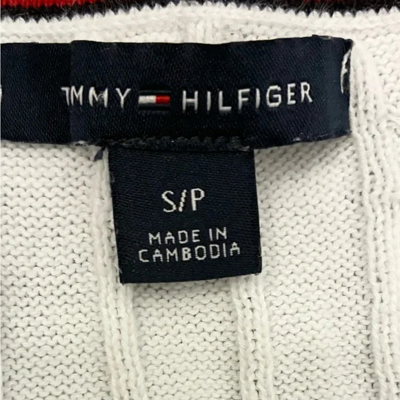 Tommy Hilfiger White Cable Knit  Sweater Size Small - Picture 4 of 5